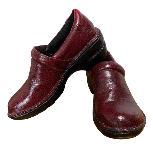 B.O.C. - SIZE 6 - WINE COLOR LEATHER - WEDGE CLOG - EXCELLENT CONDITION - S6 - Picture 9 of 9